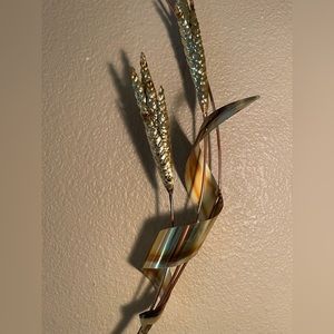Vintage Brass & Copper Wheat Metal‎ Wall Hanging